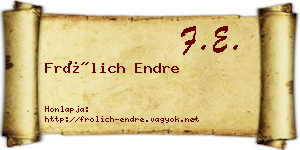 Frölich Endre névjegykártya